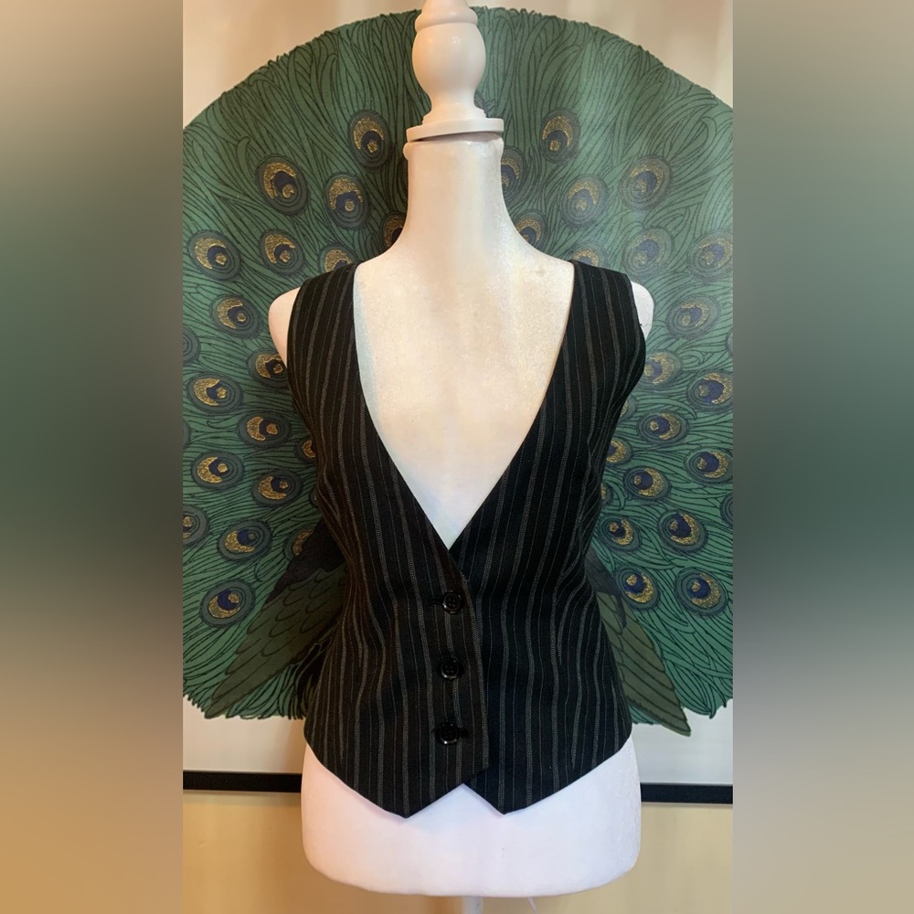 Black Striped New York & Company Vest 
Size 4
